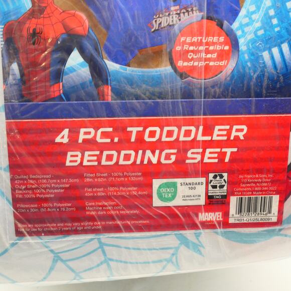 NEW Franco Marvel Spiderman Regulator Toddler Bed 4 Piece Bedding Comforter Set - Picture 3 of 6